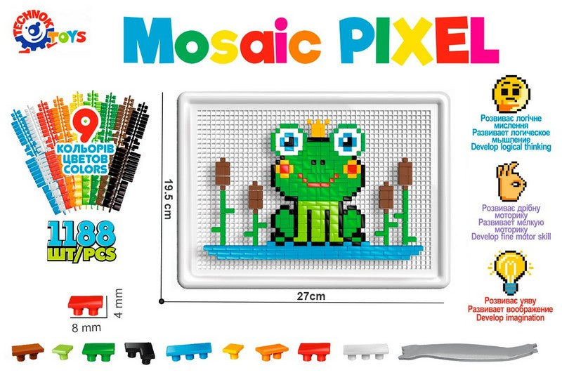 Мозайка Пиксел Пчеличка 1188 Части 28.5 Х 20.5 Х 4 С Инструмент За Вадене --- BebeMama