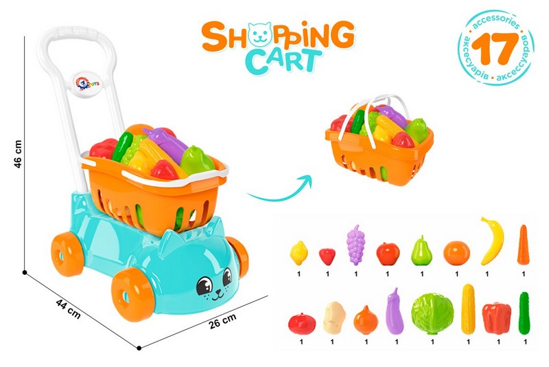 Количка Коте С Кошница С Плодове В Кутия 46 Х 44 Х 26 См --- BebeMama