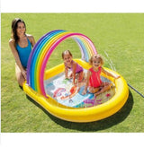 Детски Надуваем Басейн Със Сенник И Пръскалка Дъга Intex, 147 Х 130 Х 86 См. - Басейни - Intex - BebeMama