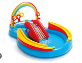 Надуваем Център За Игра С Пързалка Дъга Intex Rainbow Ring - Басейни - Intex - BebeMama