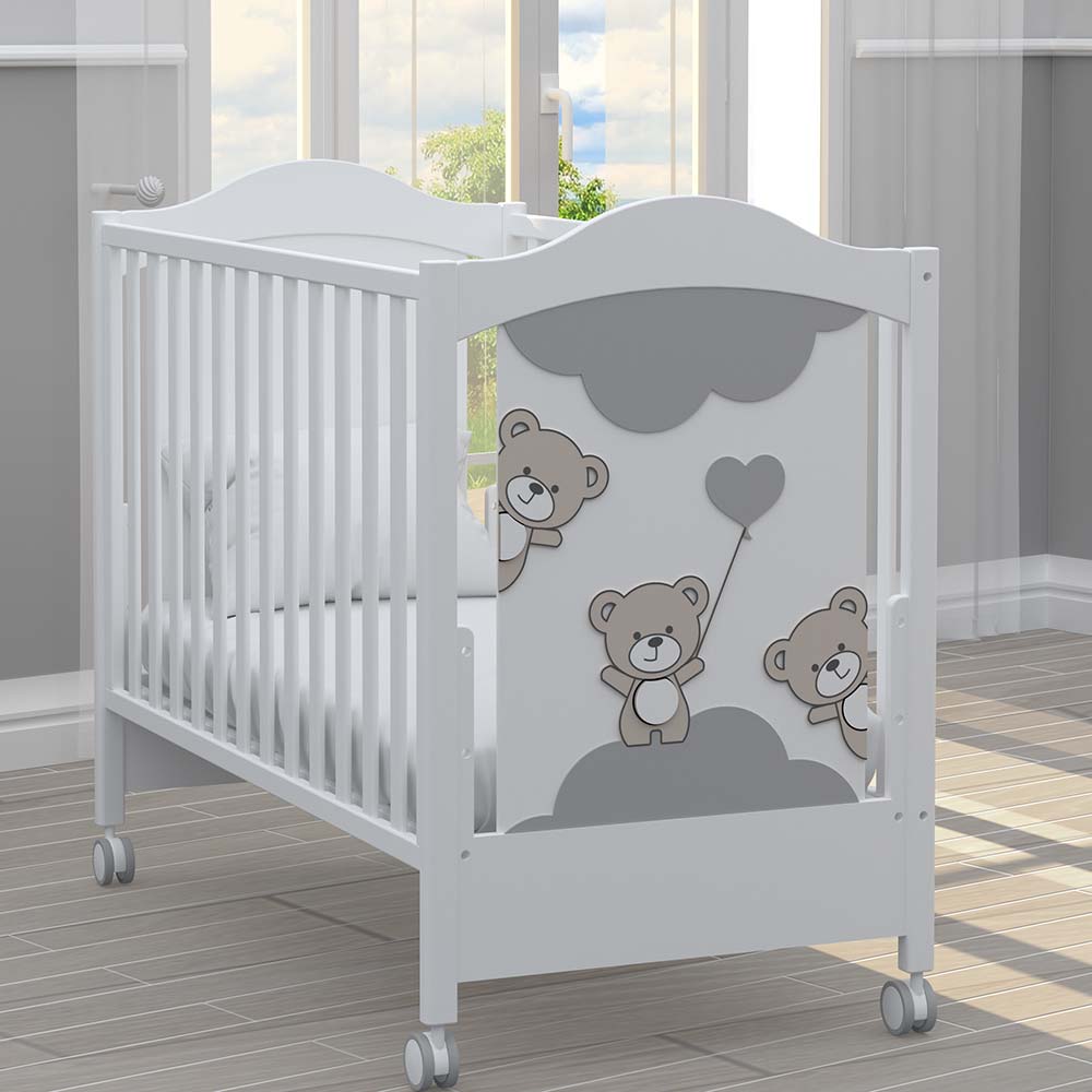 Бебешко Легло Bambino CasaTre Orsetti Grigio --- BebeMama