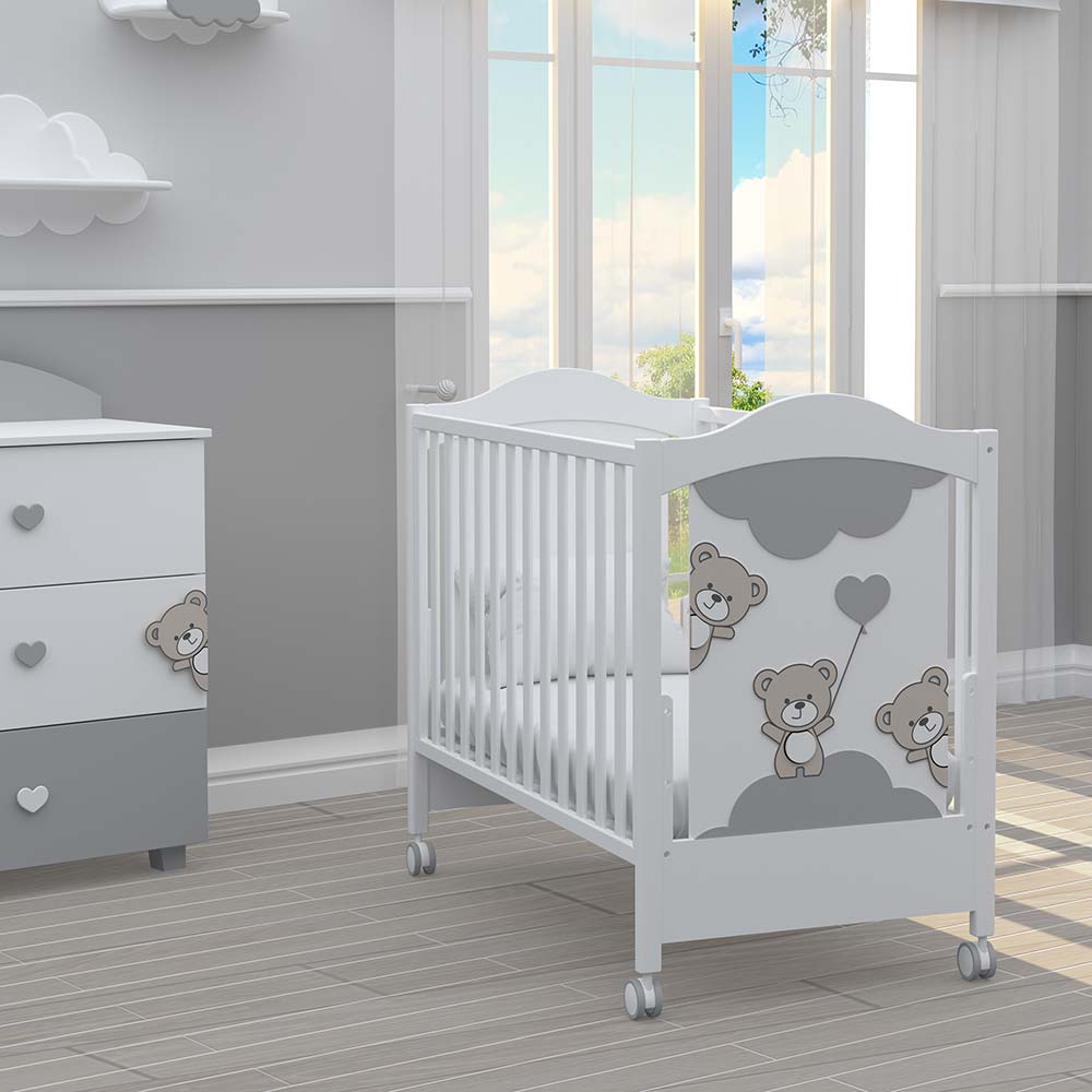 Бебешко Легло Bambino CasaTre Orsetti Grigio --- BebeMama