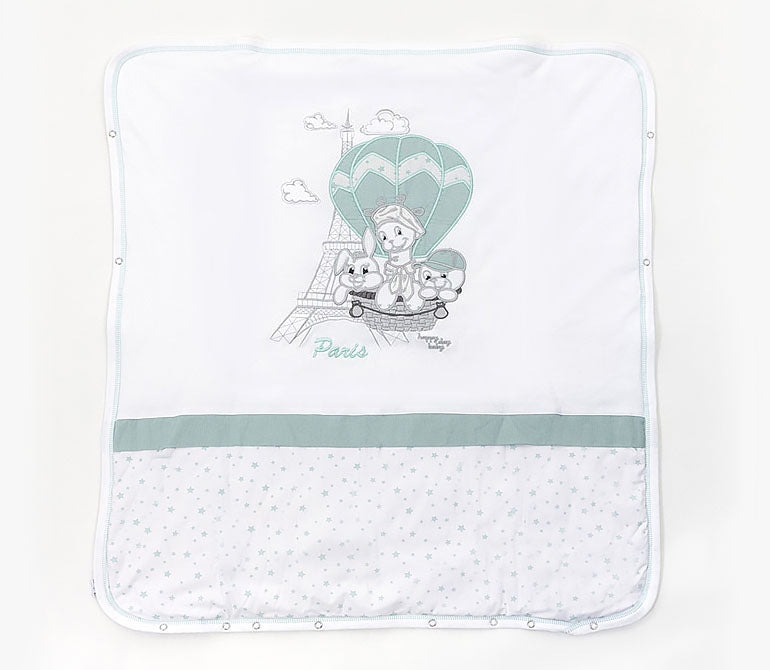 Памучно Одеало С Пълнеж Bambino Casa Paris Mint 80 Х 85 См - Одеяла - Bambino Casa - BebeMama