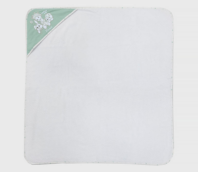 Хавлия С Качулка Bambino Casa Paris Bianco-Mint 100 Х 100 См - Хавлии - Bambino Casa - BebeMama