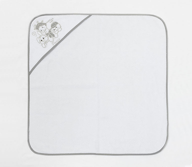 Хавлия С Качулка Bambino Casa Paris Bianco/Grigio 75 Х 75 См - Хавлии - Bambino Casa - BebeMama