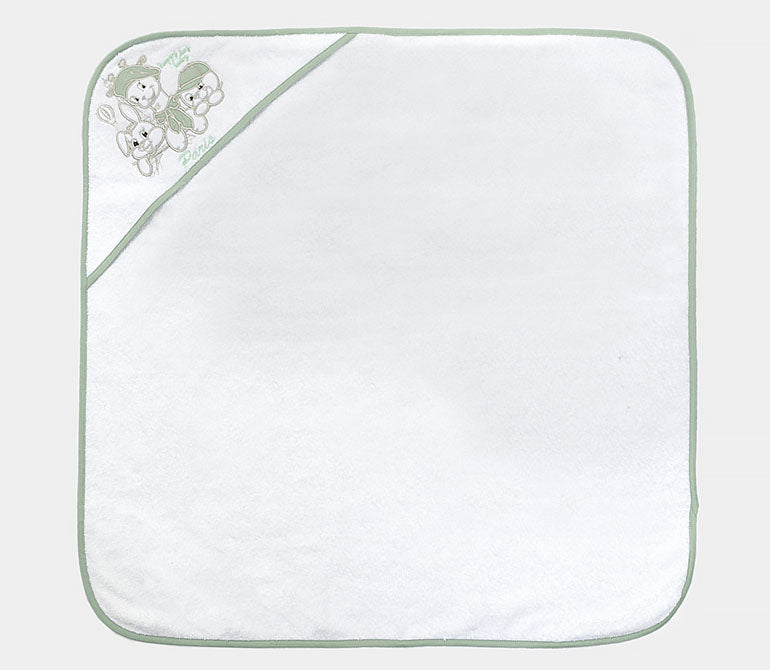 Хавлия С Качулка Bambino Casa Paris Bianco/Mint 75 Х 75 См - Хавлии - Bambino Casa - BebeMama