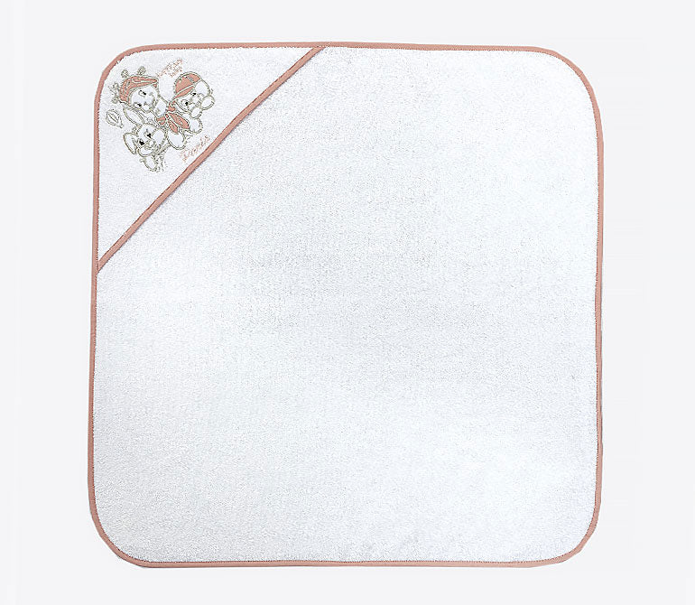 Хавлия С Качулка Bambino Casa Paris Bianco/Rosa 75 Х 75 См - Хавлии - Bambino Casa - BebeMama