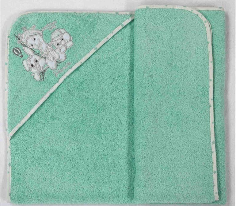 Хавлия С Качулка Bambino Casa Paris Mint 100 Х 100 См - Хавлии - Bambino Casa - BebeMama