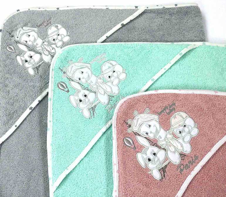 Хавлия С Качулка Bambino Casa Paris Mint 100 Х 100 См --- BebeMama