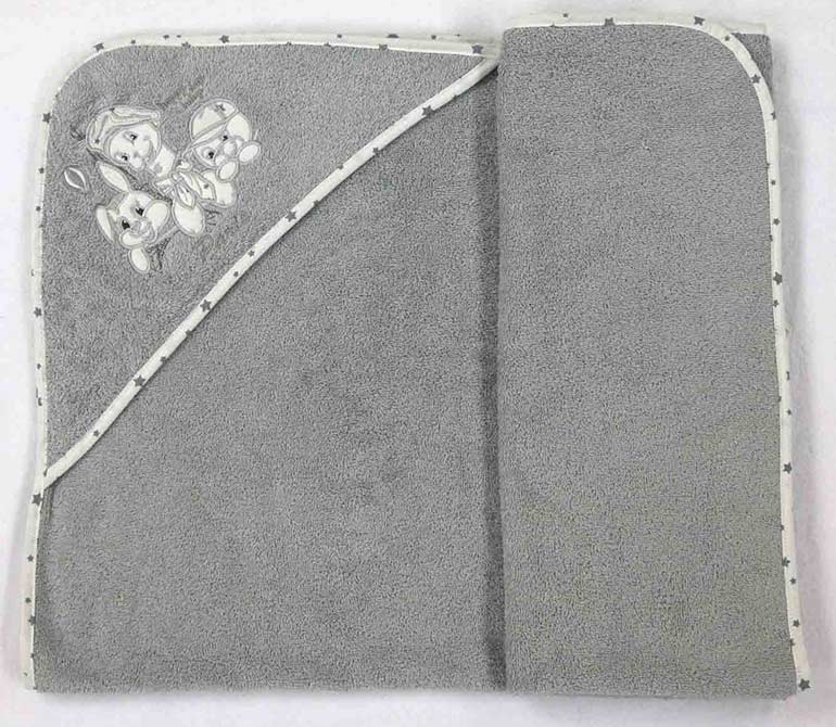 Хавлия С Качулка Bambino Casa Paris Grigio 100 Х 100 См - Хавлии - Bambino Casa - BebeMama