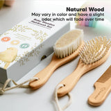 Комплект Дървени Бебешки Четки За Коса И Гребен Keababies --- BebeMama