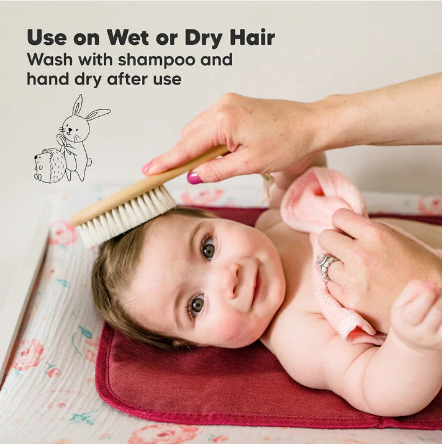 Комплект Дървени Бебешки Четки За Коса И Гребен Keababies --- BebeMama