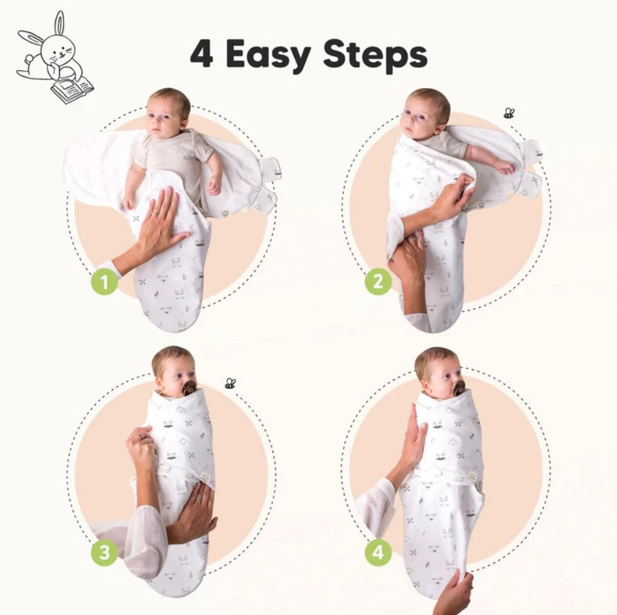 Антистрес Пелени За Повиване Organic 0-3 месеца 3бр Горски Животни KeaBabies --- BebeMama