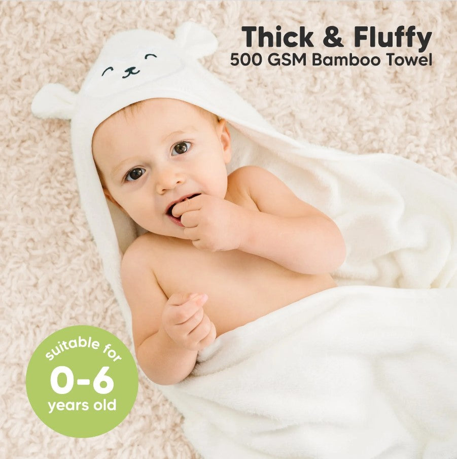 Бебешка Хавлия с качулка От Органичен Бамбук Агънце KeaBabies --- BebeMama