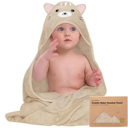 Бебешка Хавлия с качулка От Органичен Бамбук Котка KeaBabies - Хавлии - KeaBabies - BebeMama