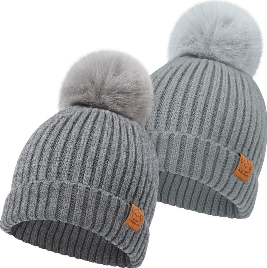 Зимна Детска Шапка 6-36М Сива 2 Броя Keababies - Зимни Шапки - Keababies - BebeMama
