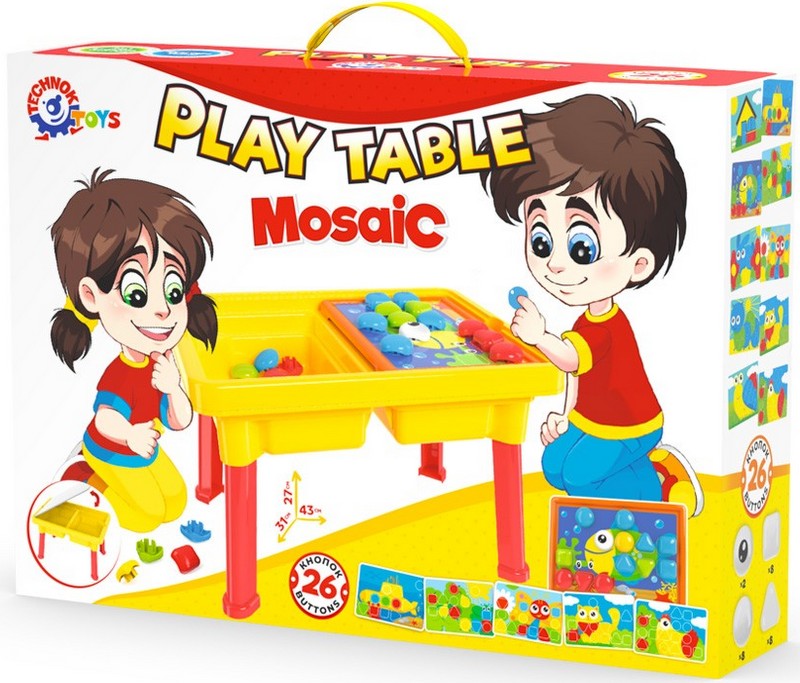Маса За Игра С К-Т Мозайки За Най Малките Разглобяема 43Х31Х27 - Масички И Столчета - Thesmileofyourbaby - BebeMama