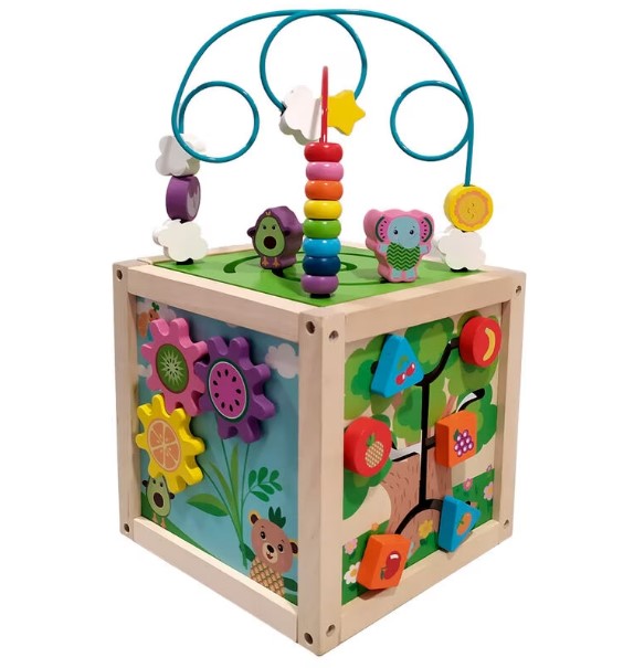 Дървен Сензорен Куб - Занимателни Играчки - Kids Licensing - BebeMama