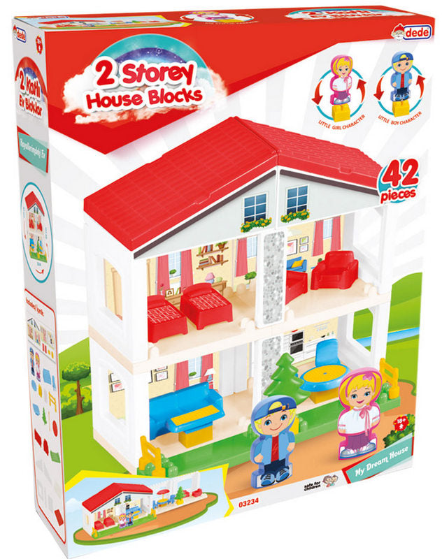Конструктор Направи Си Двуетажна Къща Едри Части 40 Ел. 37Х11Х50 --- BebeMama