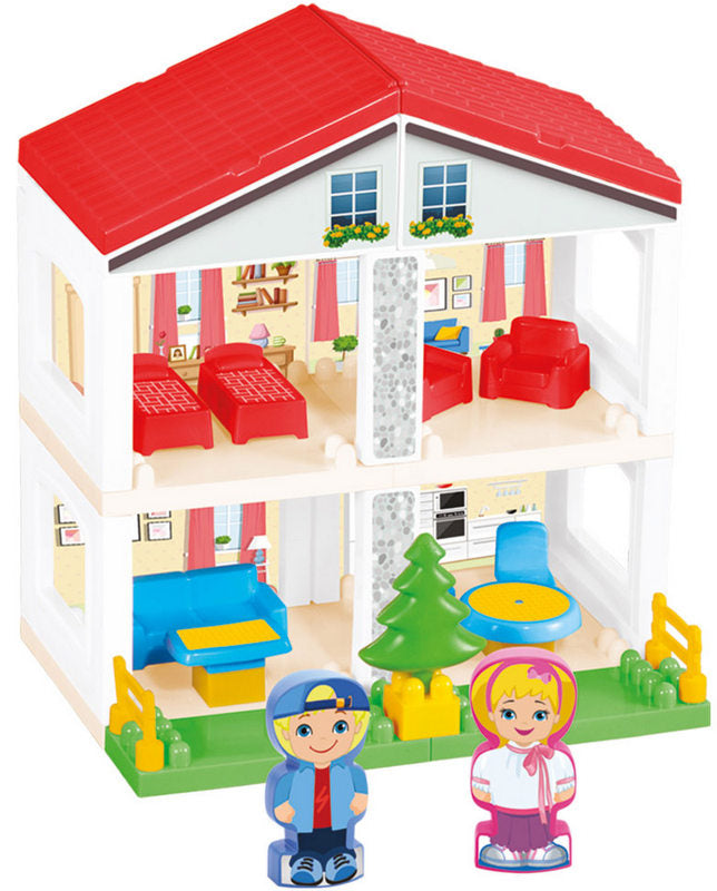 Конструктор Направи Си Двуетажна Къща Едри Части 40 Ел. 37Х11Х50 --- BebeMama