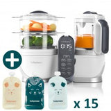 Уред За Готвене Nutribaby (+) И 15 Броя Isy Паучове За Бебешки Пюрета - Уреди За Хранене - Babymoov - BebeMama