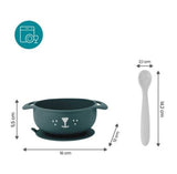 Комплект Силиконова Купичка С Вакуум И Лъжичка Синя - Комплекти За Хранене - Babymoov - BebeMama