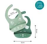 Силиконови Лигавници Bib'Isy 2 Броя Зелени - Лигавници - Babymoov - BebeMama