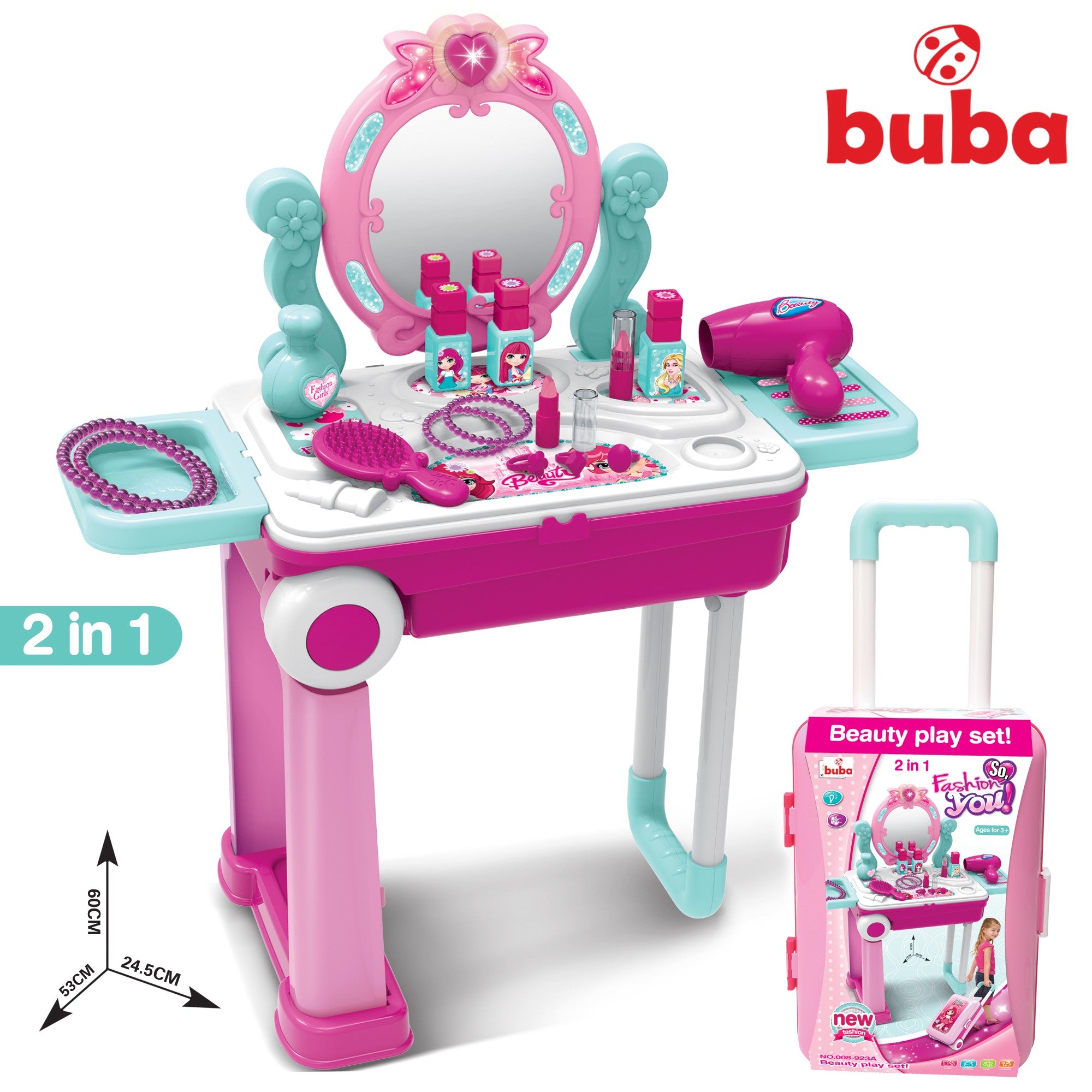 Комплект За Игра Тоалетка Buba 008-923A Куфар Розова --- BebeMama