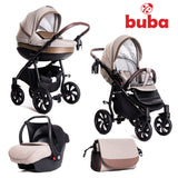 Бебешка количка Buba Estilo 920 3 в 1 Бежова --- BebeMama