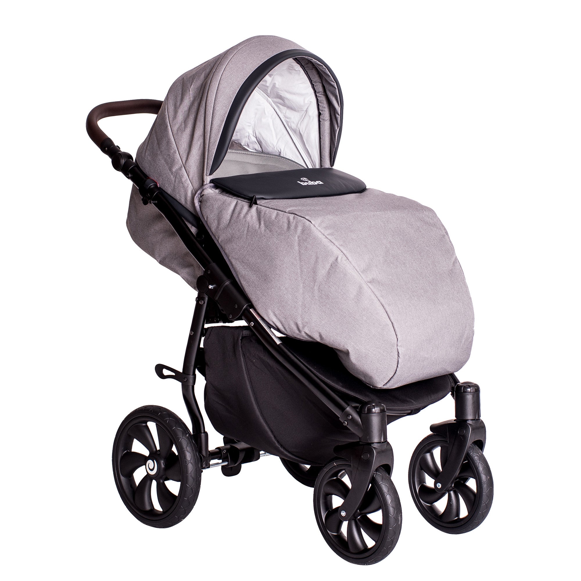 Бебешка количка Buba Estilo 932 3 в 1 Черна/Светлосива --- BebeMama