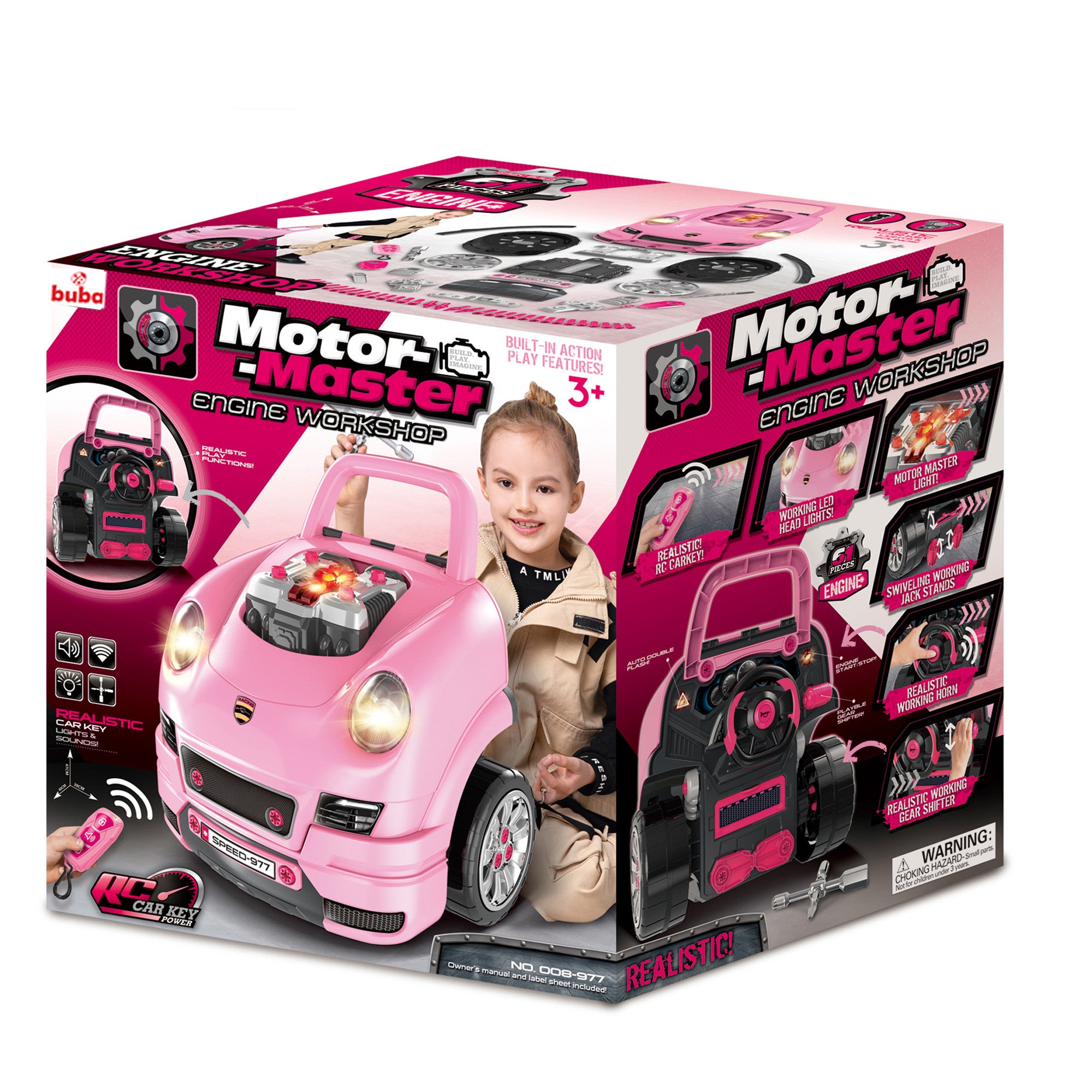 Детски интерактивен автомобил/игра Buba Motor Sport 008-977 розов --- BebeMama