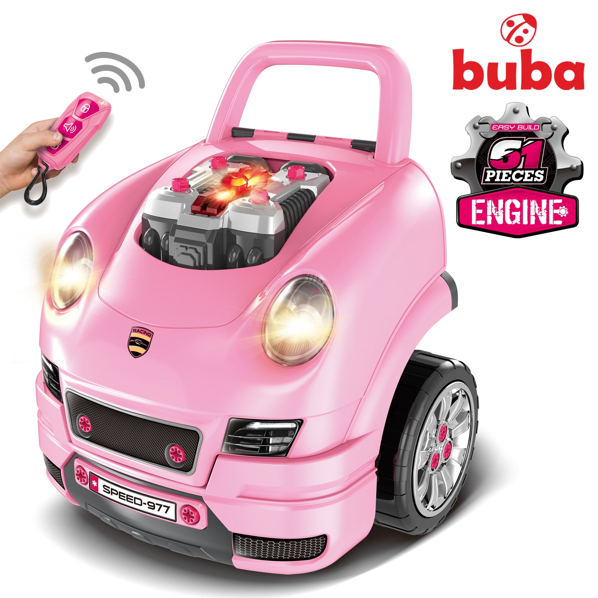 Детски интерактивен автомобил/игра Buba Motor Sport 008-977 розов - Интерактивни Играчки - Buba - BebeMama