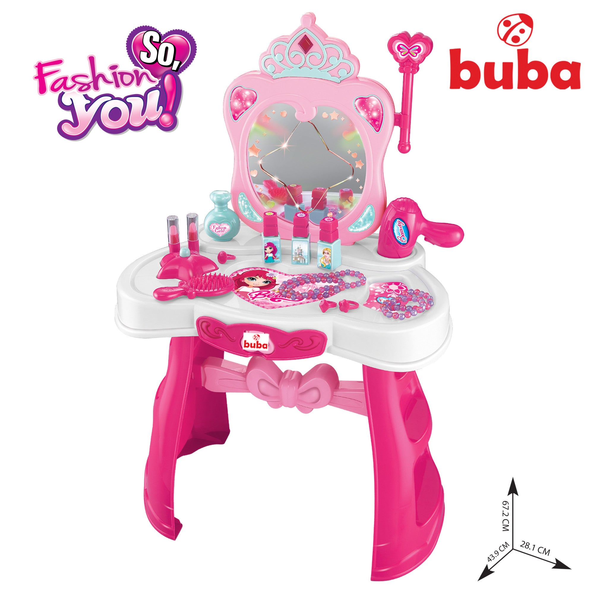 Детска тоалетка Buba Princess 008-907 Розова - Занимателни Играчки - Buba - BebeMama