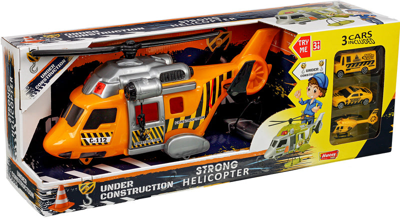 Хеликоптер Строителен С 3 Машини 53Х20Х14 - Коли, Камиони, Влакове И Самолети - Thesmileofyourbaby - BebeMama