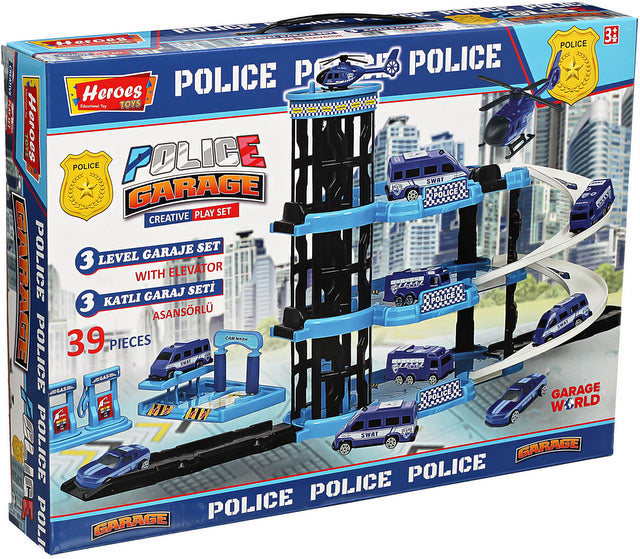 Паркинг 4 Етажа С 3 Големи Площадки И Асансьор Полицейски Участък 44Х32Х7 - Коли, Камиони, Влакове И Самолети - Thesmileofyourbaby - BebeMama