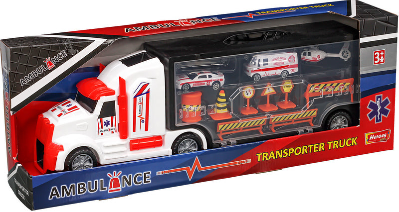 Камион С Писта За Спускане През Кабината И Бърза Помощ 50Х19Х10 - Коли, Камиони, Влакове И Самолети - TheSmileOfYourBaby - BebeMama