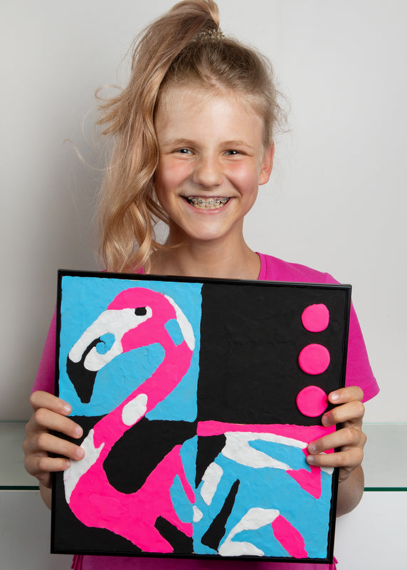 Направи 3Д Картина От Моделин С Рамка И Работна Инструкция Размер На Картината 30 Х 30 См Фламинго 40Х6Х33 --- BebeMama