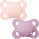 Залъгалка Nature Plain Matt Pink 0M+ 2Бр - Залъгалки - Mam - BebeMama