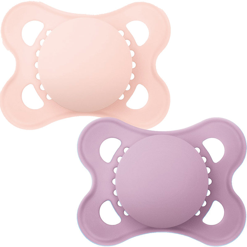 Залъгалка Nature Plain Matt Pink 0M+ 2Бр - Залъгалки - Mam - BebeMama