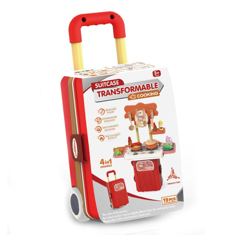 Кухня Куфар Червена 19 Части 4В1 - Кухни И Готварски Пособия - Raya Toys - BebeMama