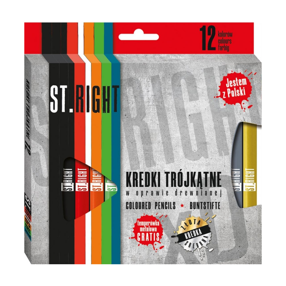 Моливи 12 Цвята St.Right Острилка - Образователни Игри - St.Majewski - BebeMama
