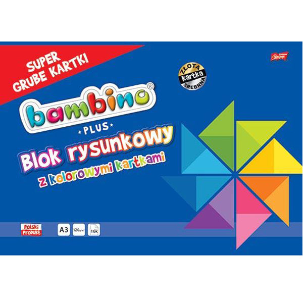 Блок За Рисуване Bambino А3 Цветни 16 Л. Слон --- BebeMama