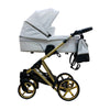 Количка Diamos Pro Eco Бял/Gold 3В1 Н.Гуми - Комбинирани Колички - Tutek - BebeMama