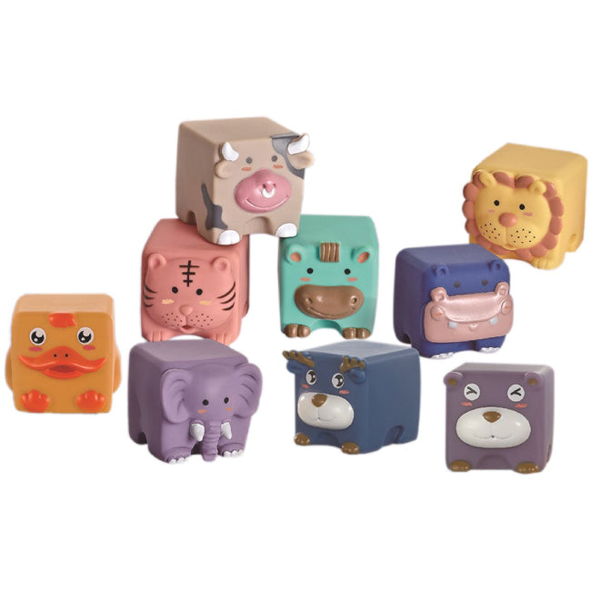 Меки Кубчета Животни 9 Бр - Меки Играчки - Raya Toys - BebeMama