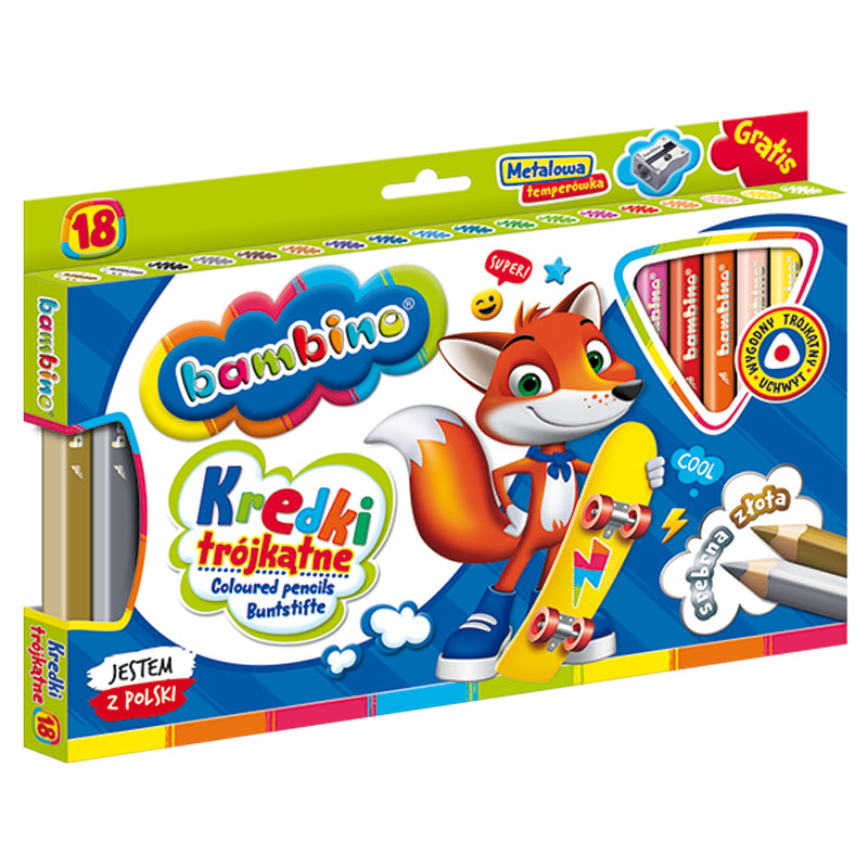 Триъгълни Цветни Моливи 18Бр. С Острилка Заек - Образователни Игри - St.Majewski - BebeMama