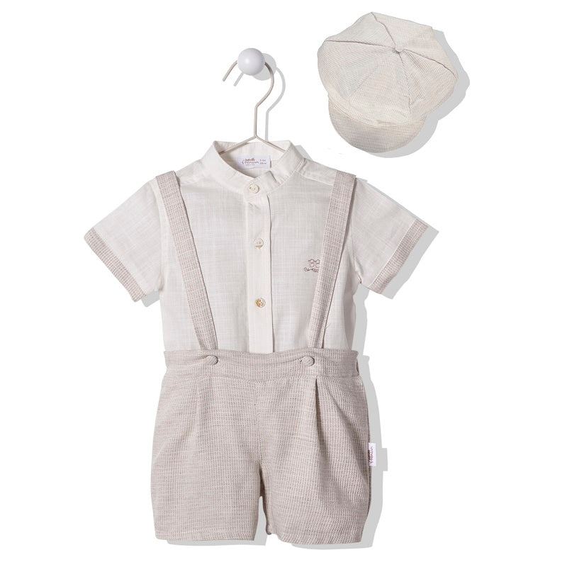 K3973 К-Кт 3Ч. Gentleman Бежов 6-9M/74Cm - Комплекти - Bebetto - BebeMama