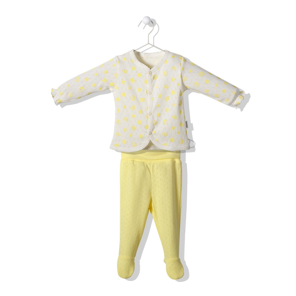F1216 Пижама Sun And Friends Жълт 3-6M/68Cm - Гащеризони - Bebetto - BebeMama