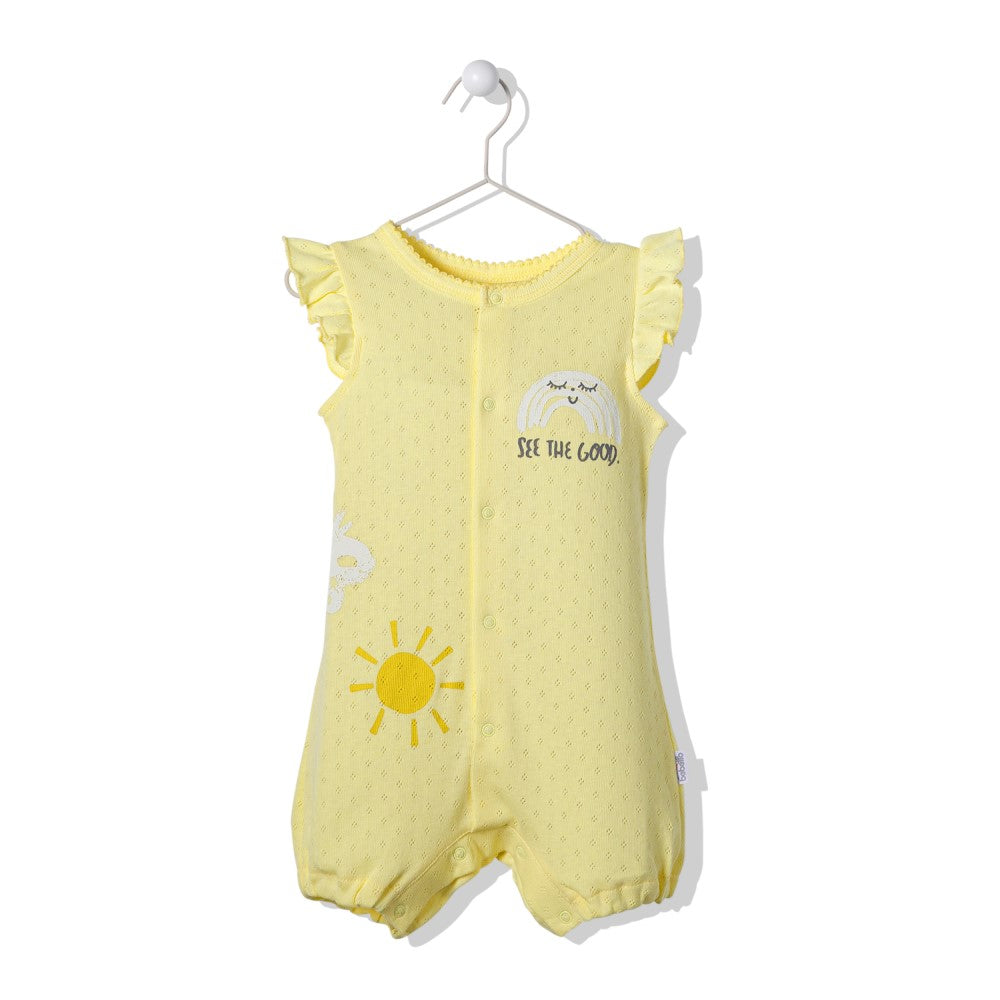 K3796 Гащеризон Sun And Friends Жълт 9-12M/80Cm - Гащеризони - Bebetto - BebeMama