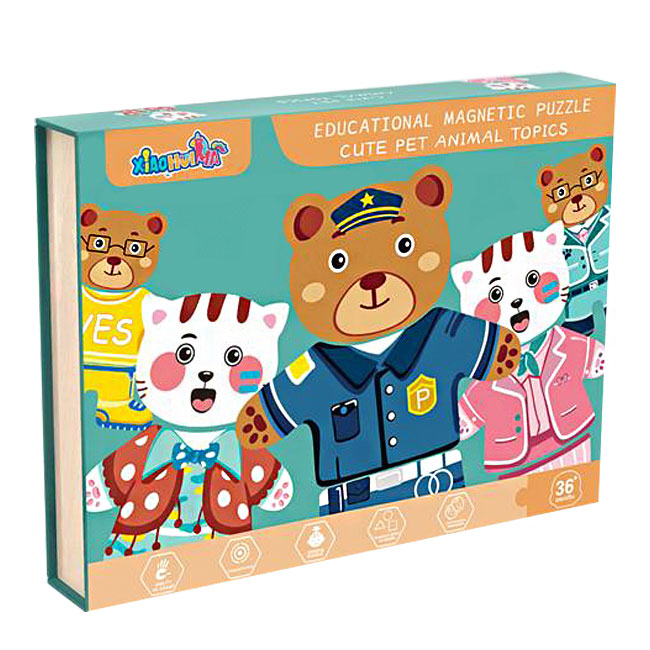 Магнитен Пъзел С Маркер Животни - Магнити - Raya Toys - BebeMama