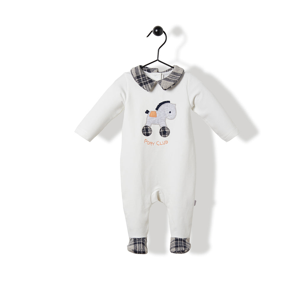 K3242 Гащеризон Кадифе Т.Син 3-6М. - Гащеризони - Bebetto - BebeMama